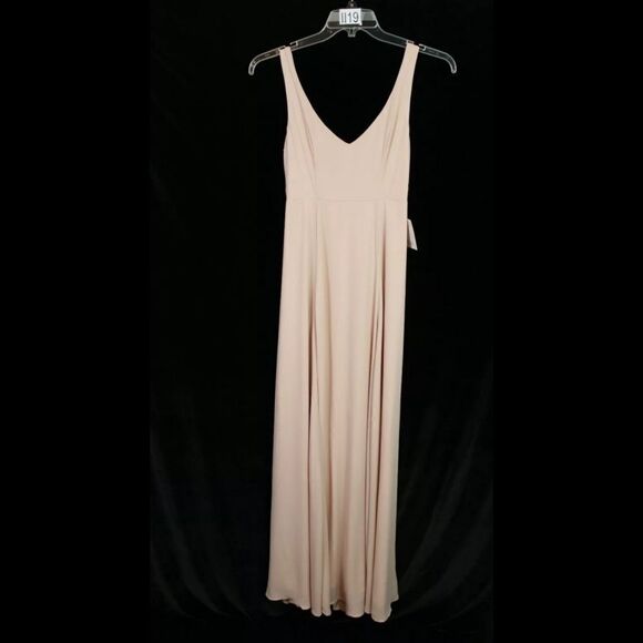 Show Me Your Mumu Jenn Maxi Dress V Neck Dusty Blush Crisp Size XS NWT - Picture 4 of 11